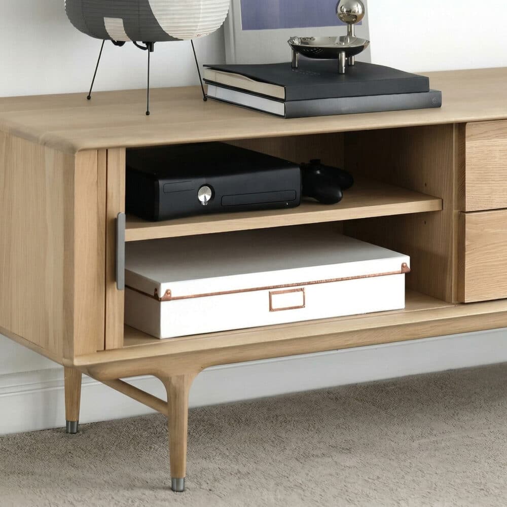 Industrial Oak Wood Enclosed Storage Long TV Stand 相册图 #10 resized