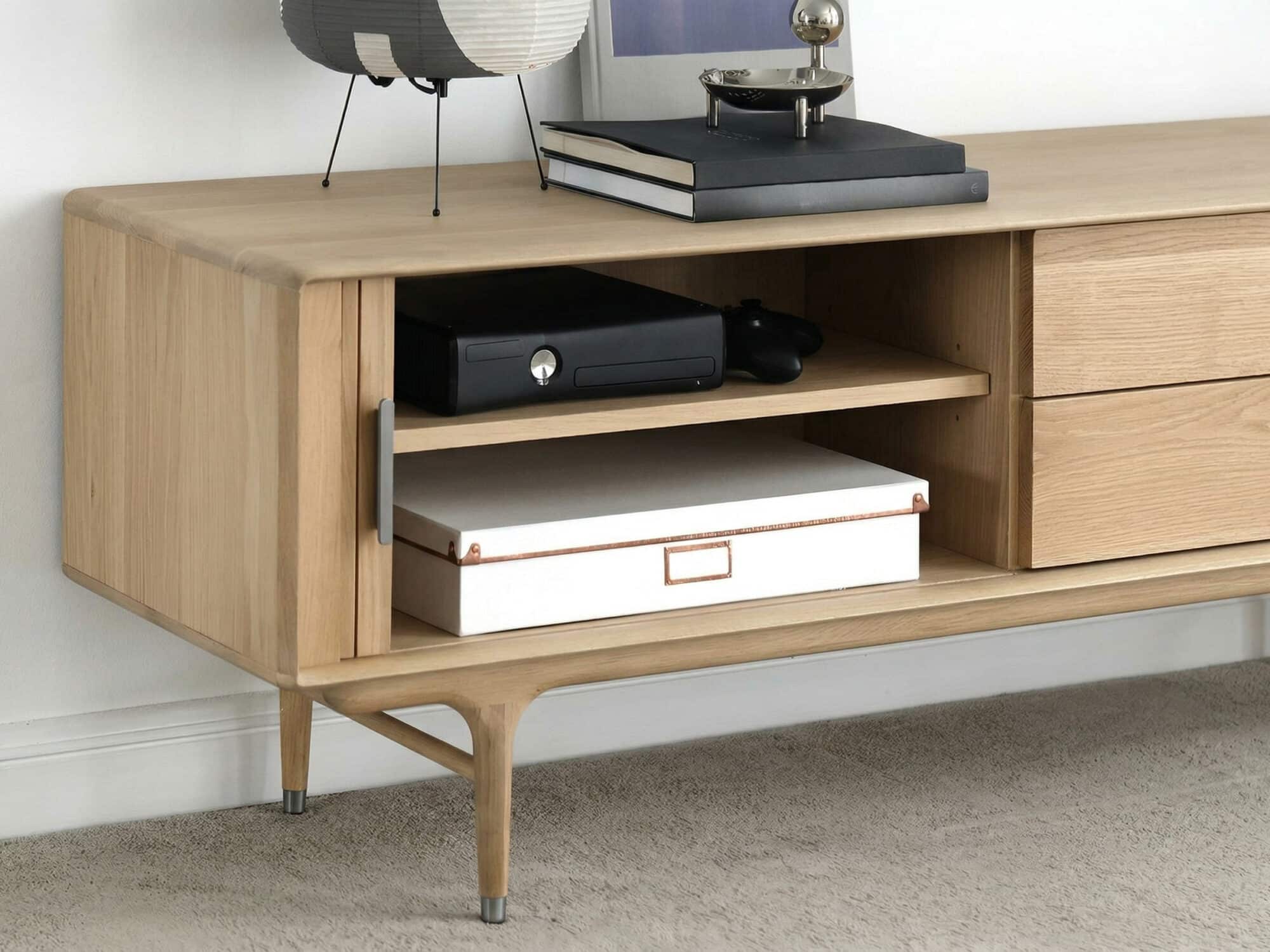 Industrial Oak Wood Enclosed Storage Long TV Stand 相册图 #10 resized