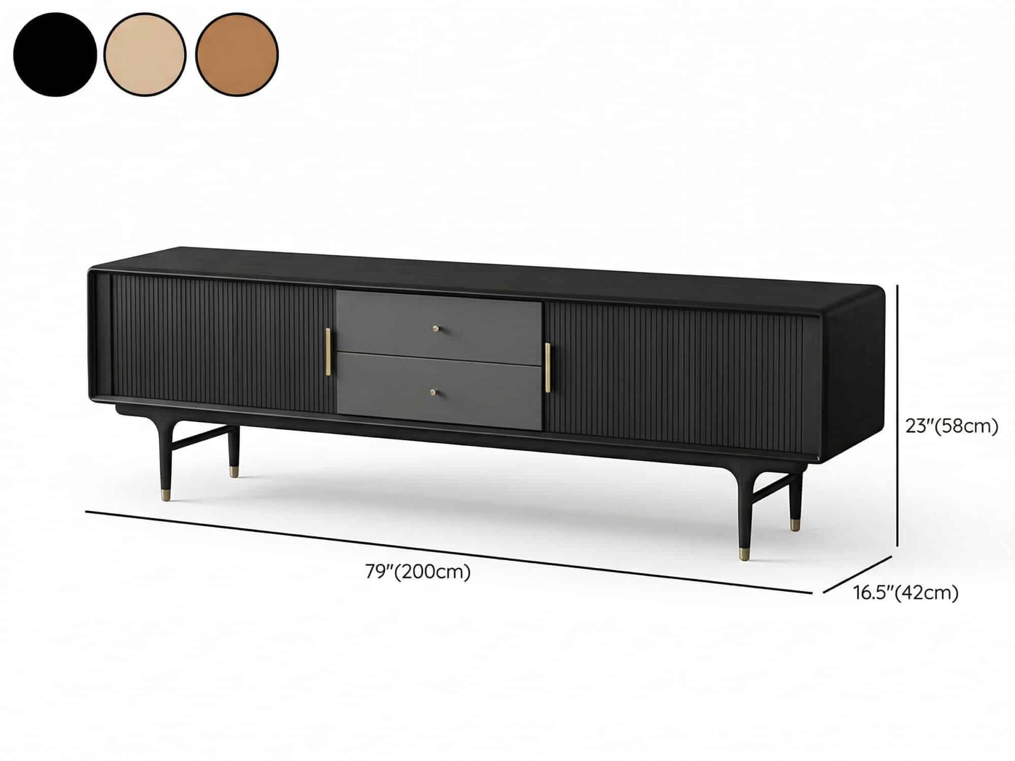 Industrial Oak Wood Enclosed Storage Long TV Stand 相册图 #12 resized