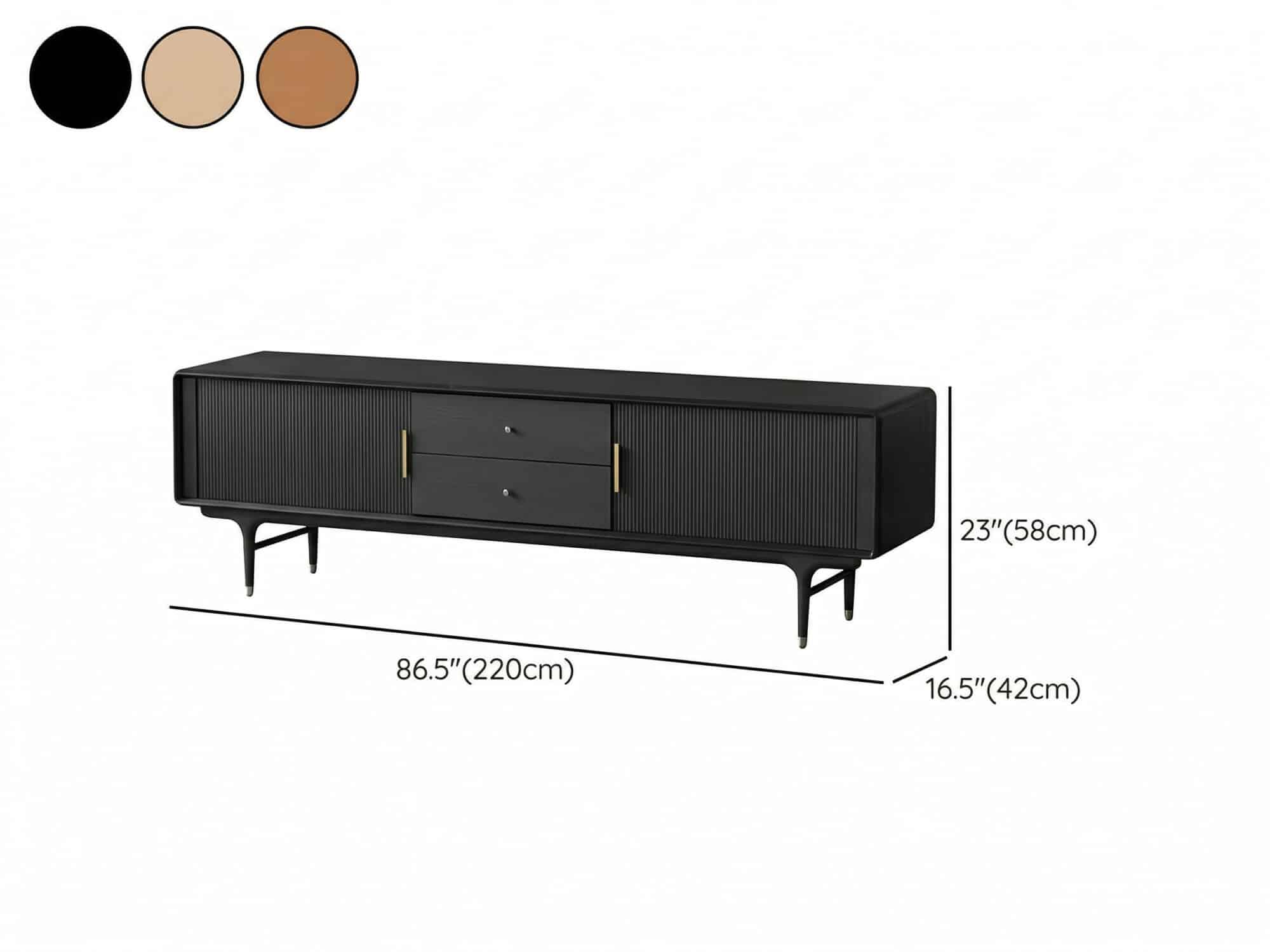 Industrial Oak Wood Enclosed Storage Long TV Stand 相册图 #13 resized