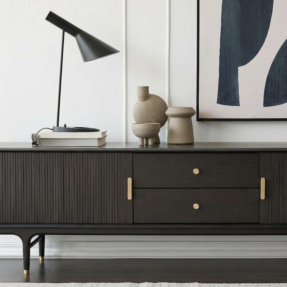 Industrial Oak Wood Enclosed Storage Long TV Stand 相册图 #6 resized