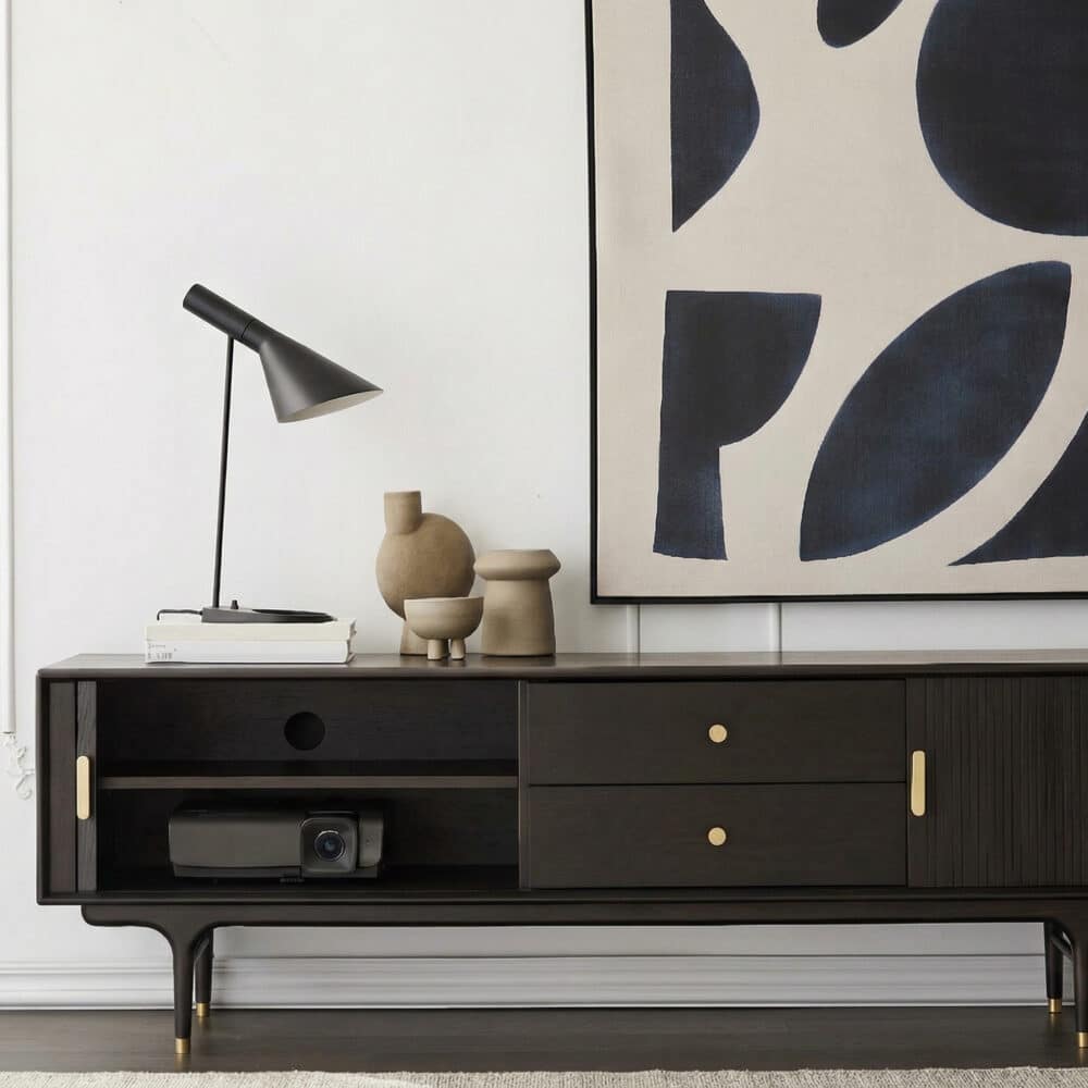 Industrial Oak Wood Enclosed Storage Long TV Stand 相册图 #7 resized