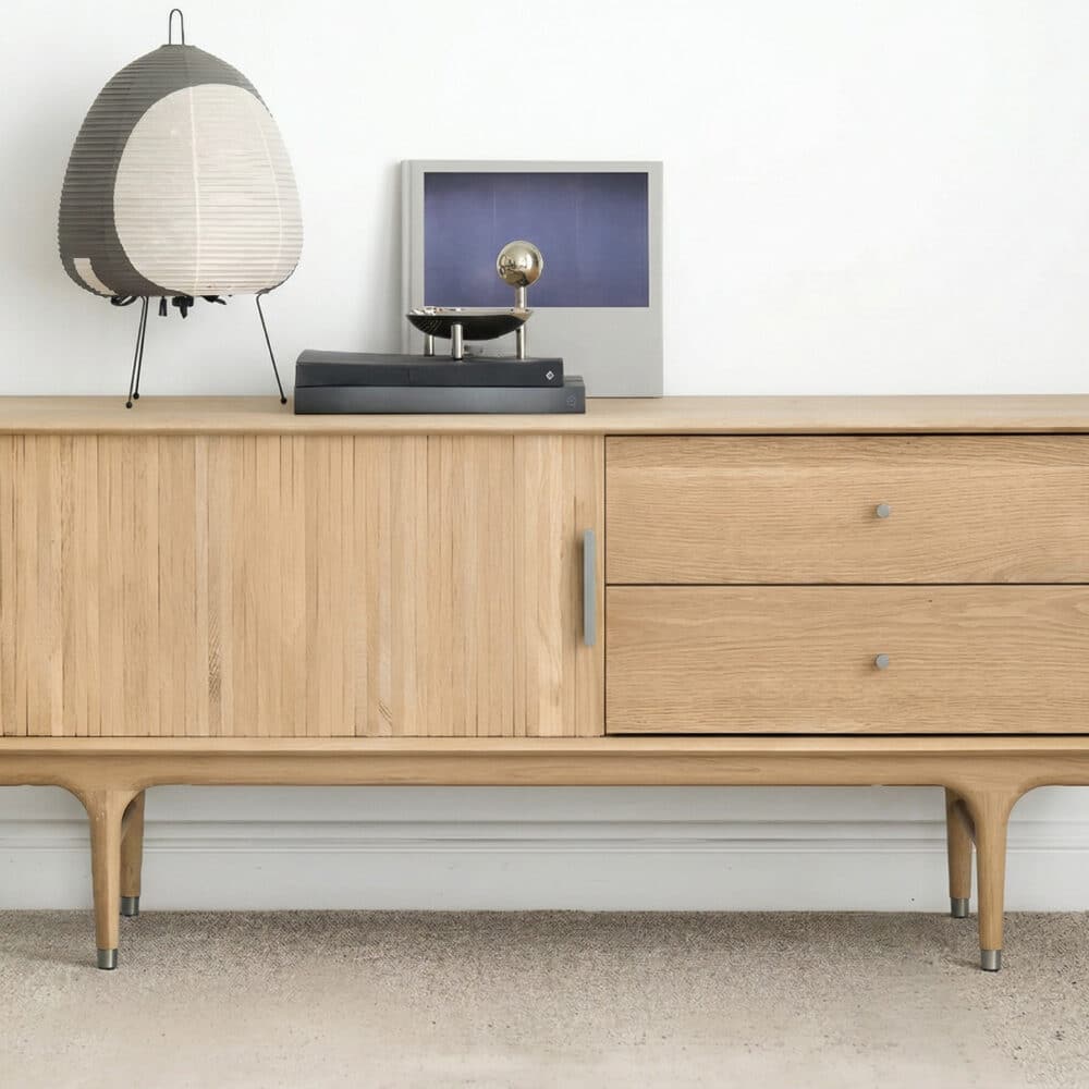 Industrial Oak Wood Enclosed Storage Long TV Stand 相册图 #9 resized