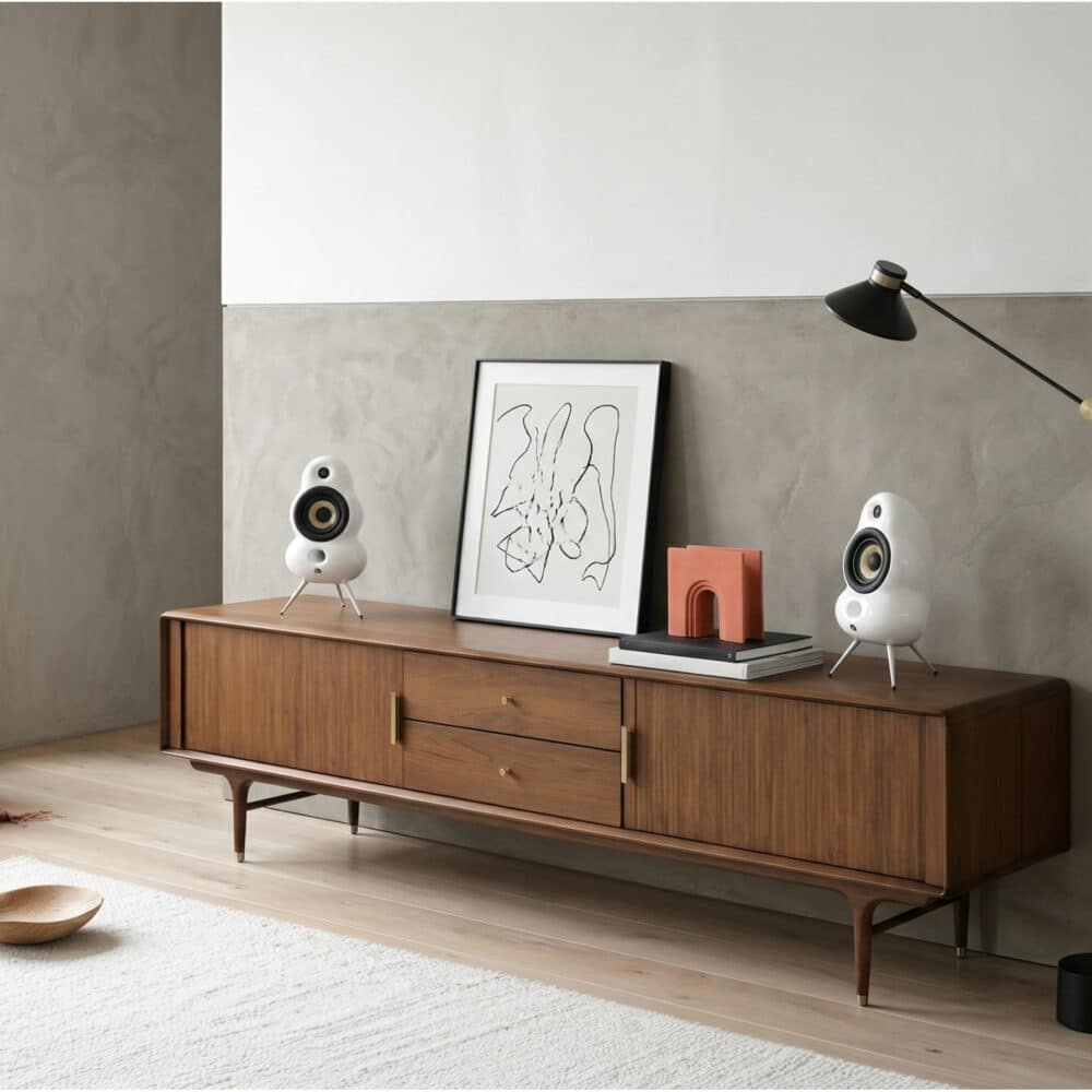 Industrial Oak Wood Enclosed Storage Long TV Stand 相册图 #1 scene