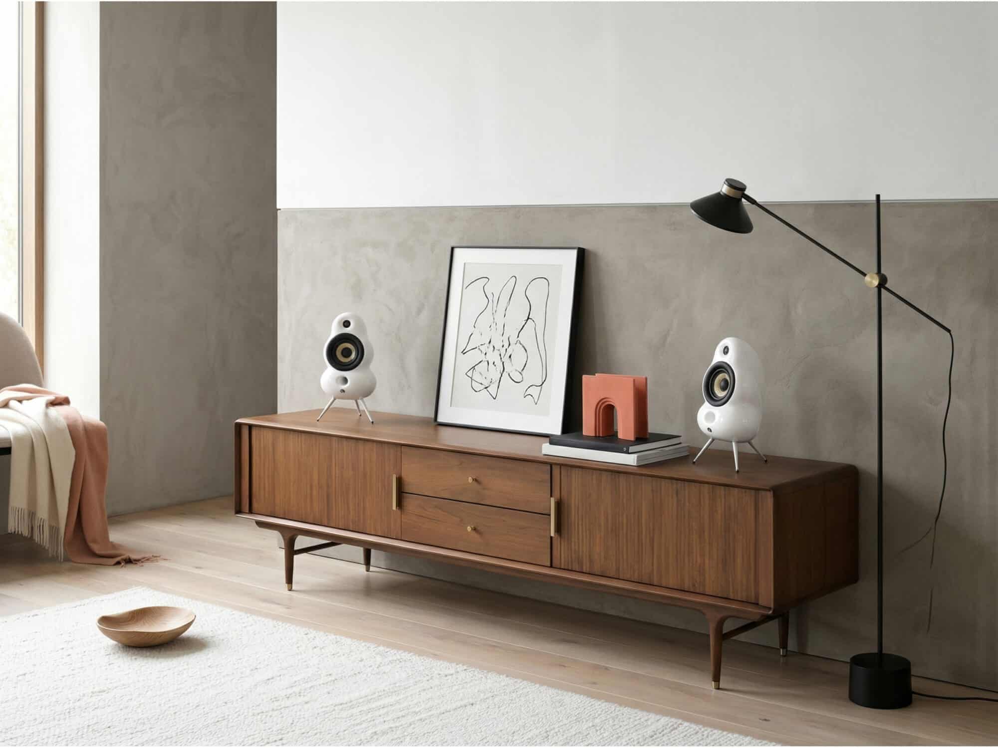 Industrial Oak Wood Enclosed Storage Long TV Stand 相册图 #1 scene
