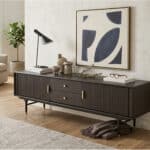 Industrial Oak Wood Enclosed Storage Long TV Stand 相册图 #4 scene