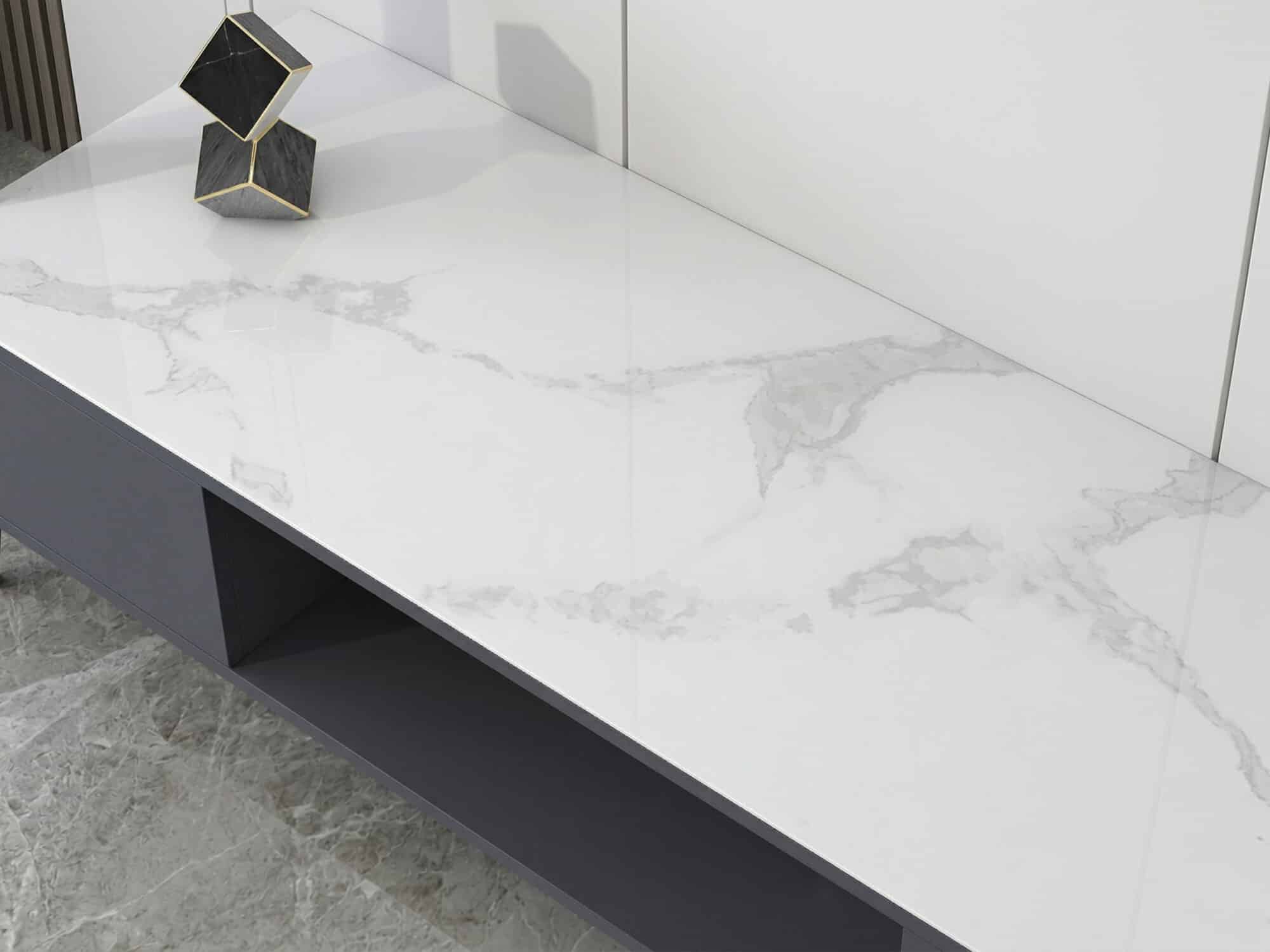 Living Room Black Glass Open Storage Cabinet TV Stand 相册图 #10 resized