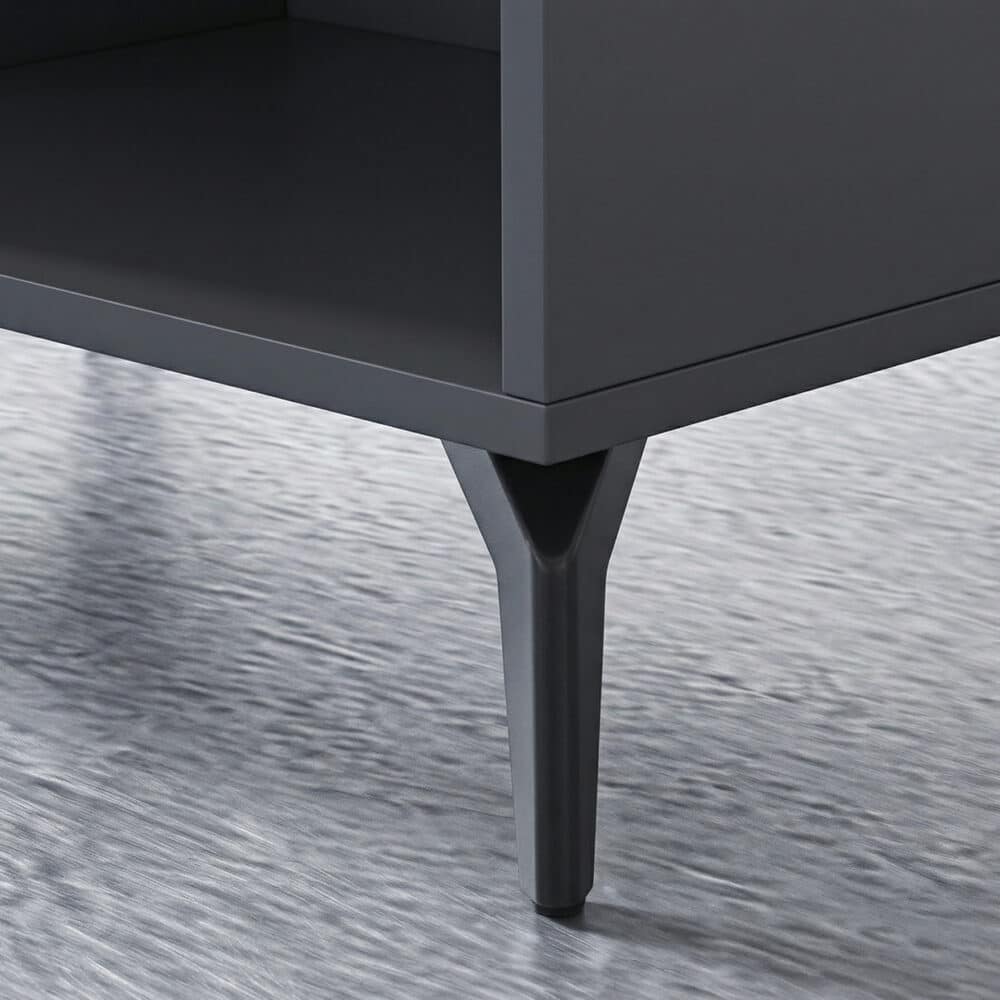 Living Room Black Glass Open Storage Cabinet TV Stand 相册图 #6 resized