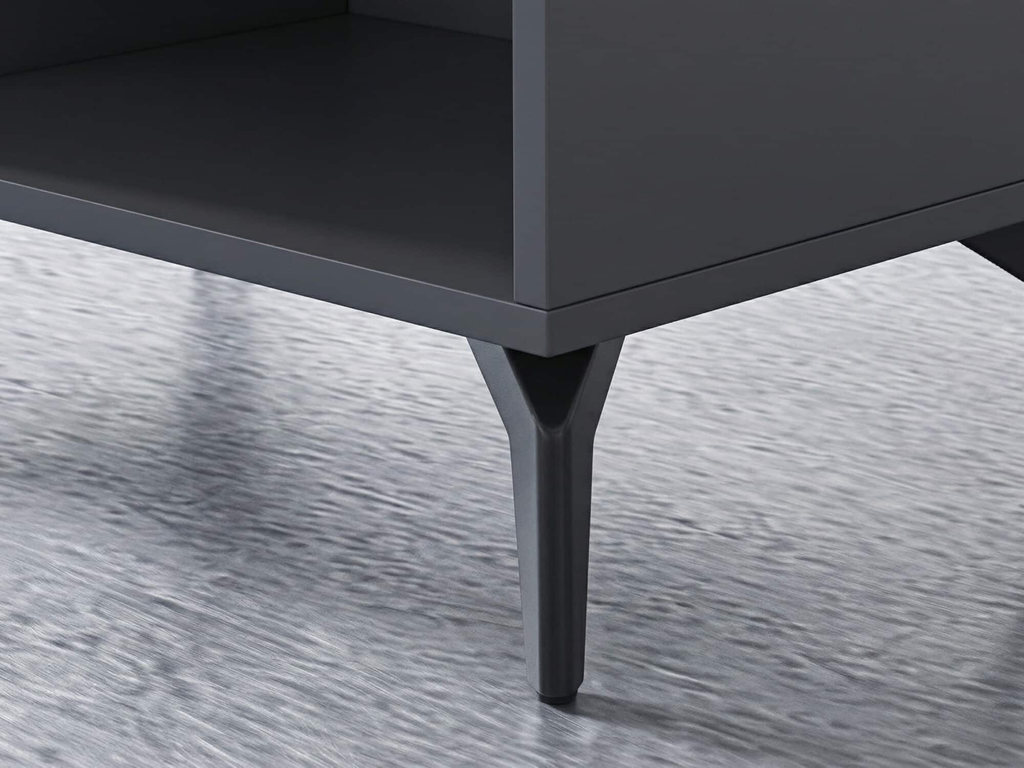 Living Room Black Glass Open Storage Cabinet TV Stand 相册图 #6 resized