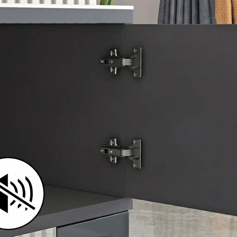 Living Room Black Glass Open Storage Cabinet TV Stand 相册图 #7 resized