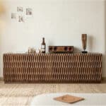 Mid-Century Modern Brown Walnut Shelf Cabinet TV Stand 相册图 #3 scene