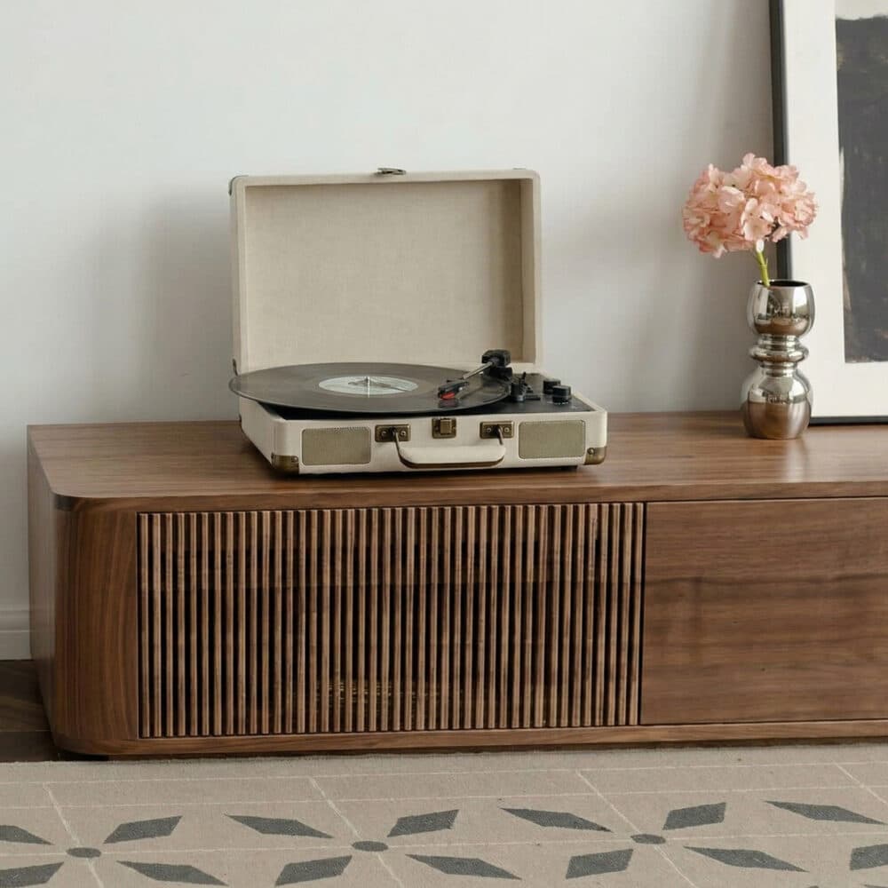 Mid-Century Modern Brown Wood Drawers Long TV Stand 相册图 #5 resized