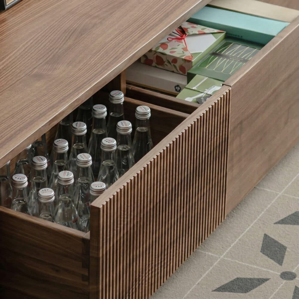 Mid-Century Modern Brown Wood Drawers Long TV Stand 相册图 #6 resized