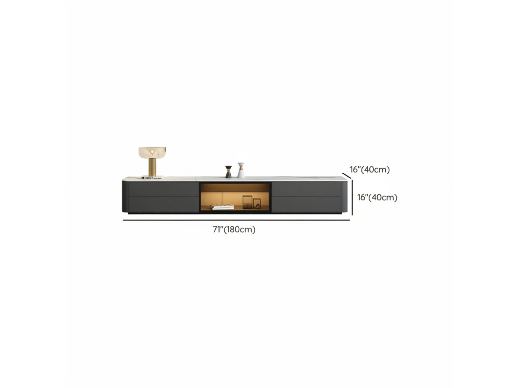 Modern Led Tv Stand With Drawers And Glass Cabinet Doors 10