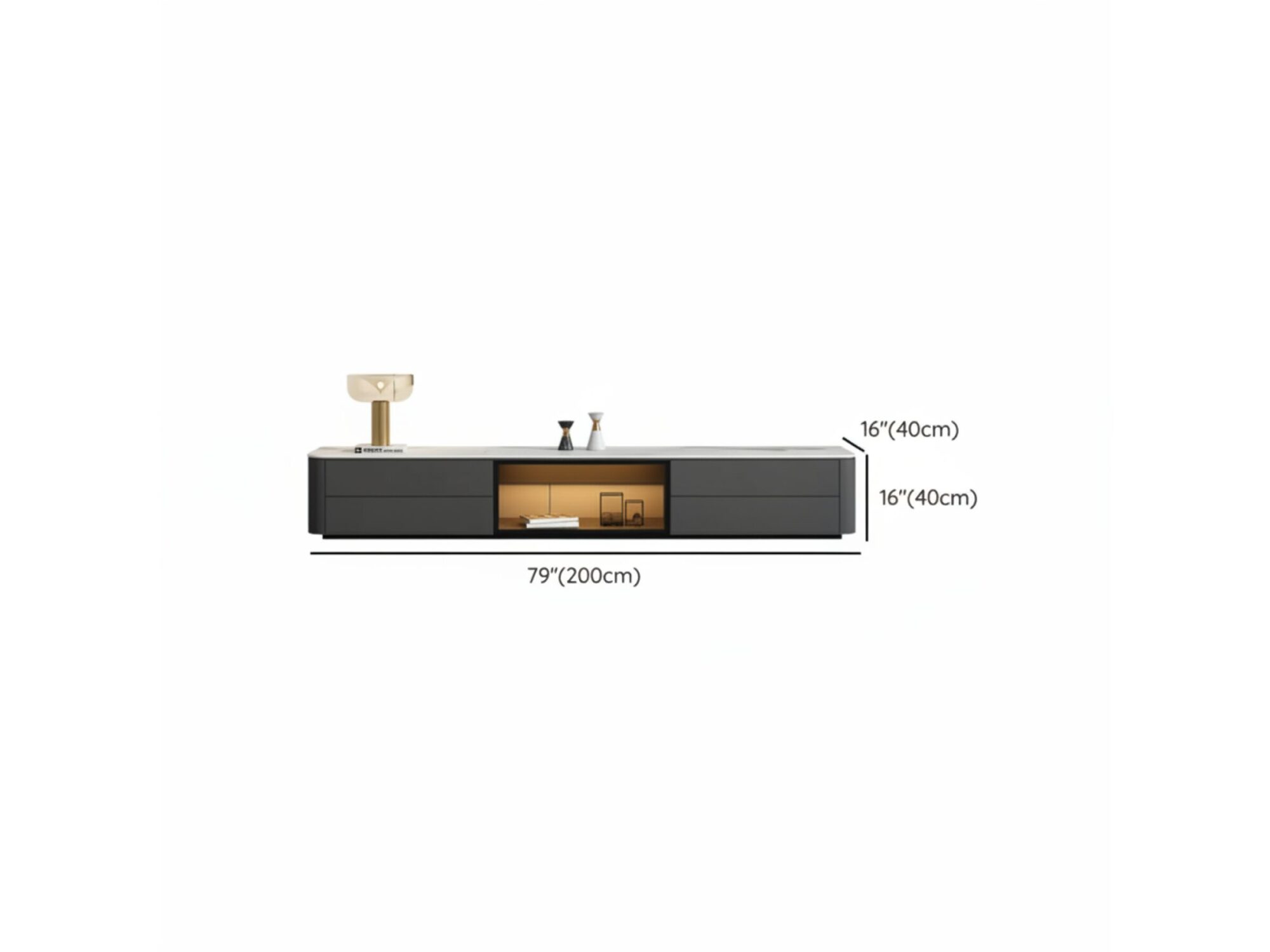 Modern Led Tv Stand With Drawers And Glass Cabinet Doors 11