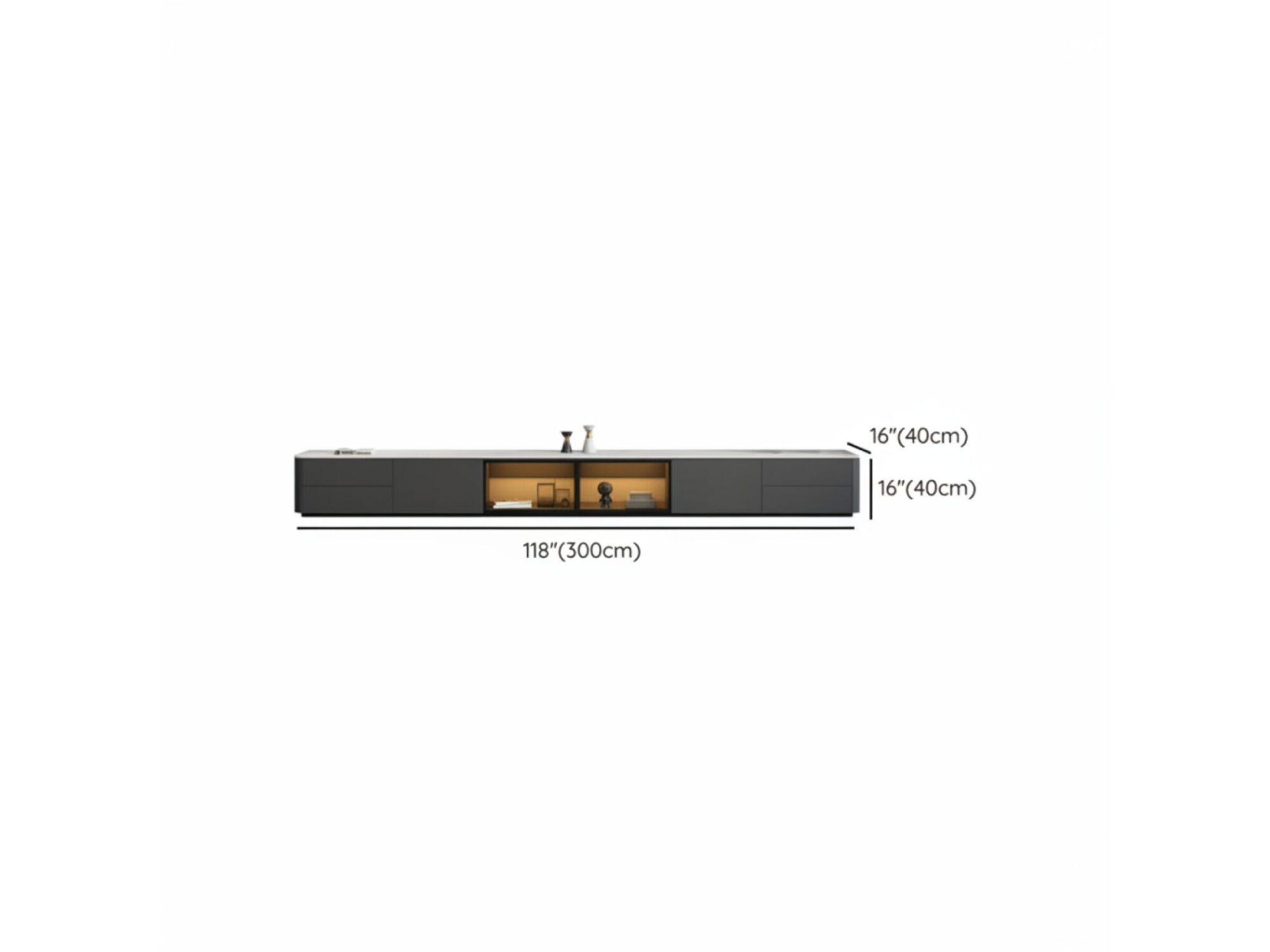 Modern Led Tv Stand With Drawers And Glass Cabinet Doors 14