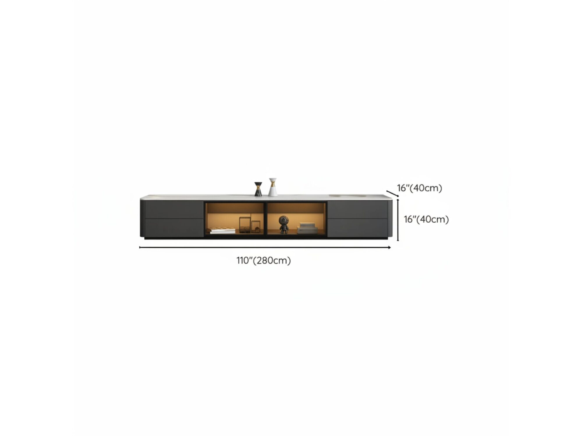 Modern Led Tv Stand With Drawers And Glass Cabinet Doors 17