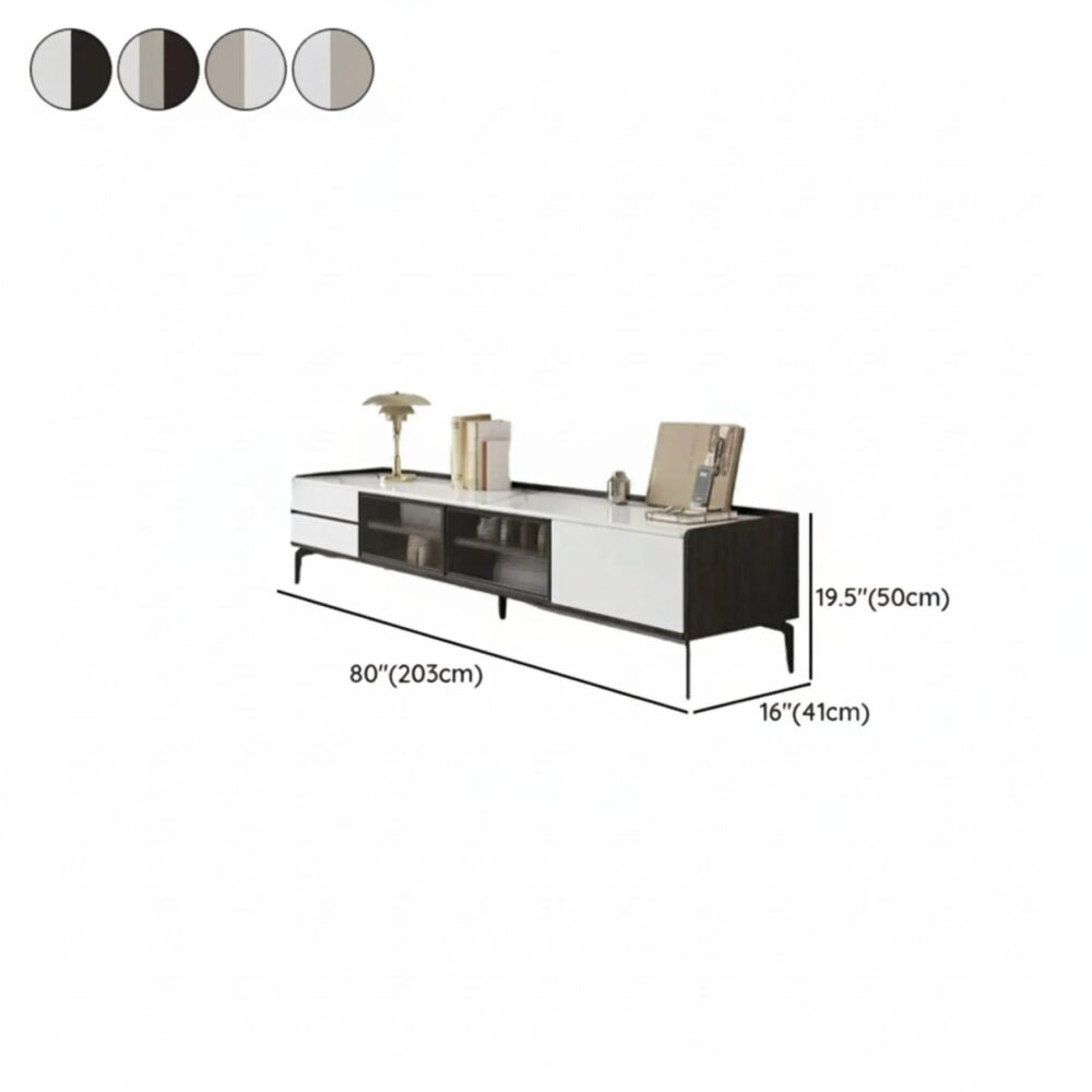 Modern Minimalist Tv Stand With Drawers And Marble Top 10