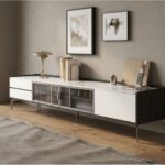 Modern Minimalist Tv Stand With Drawers And Marble Top 2