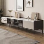 Modern Minimalist Tv Stand With Drawers And Marble Top 3
