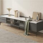 Modern Minimalist Tv Stand With Drawers And Marble Top 7