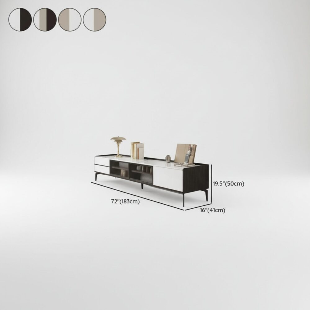 Modern Minimalist Tv Stand With Drawers And Marble Top 9