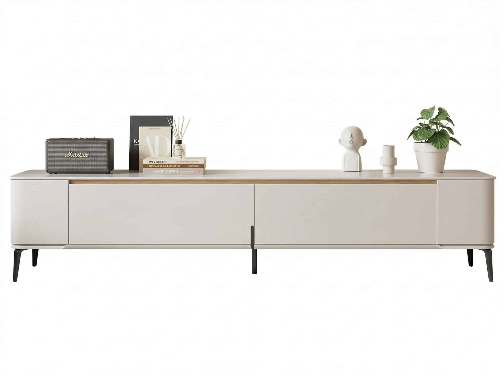 Modern Minimalist White Tv Stand With Storage 2