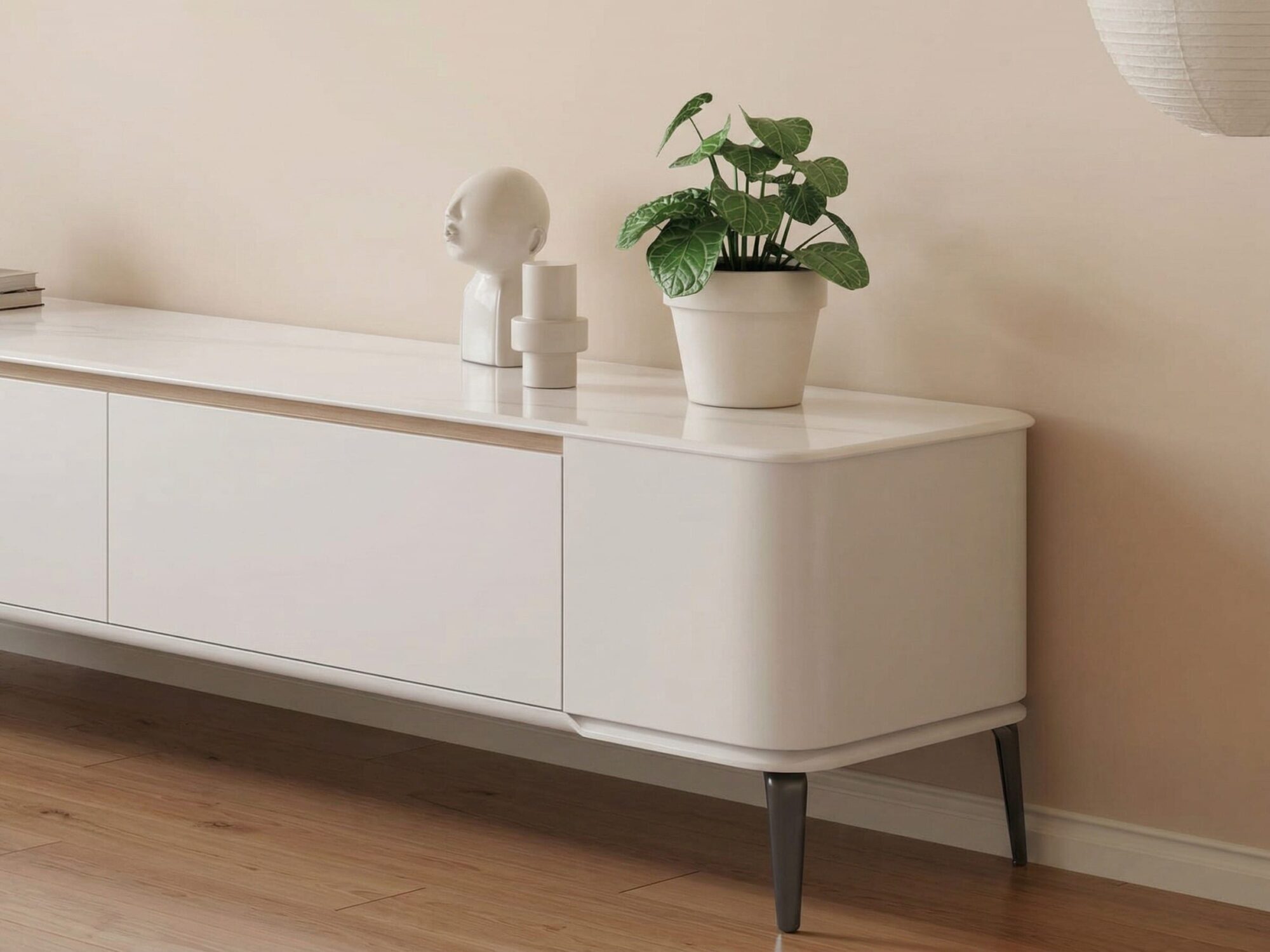 Modern Minimalist White Tv Stand With Storage 7