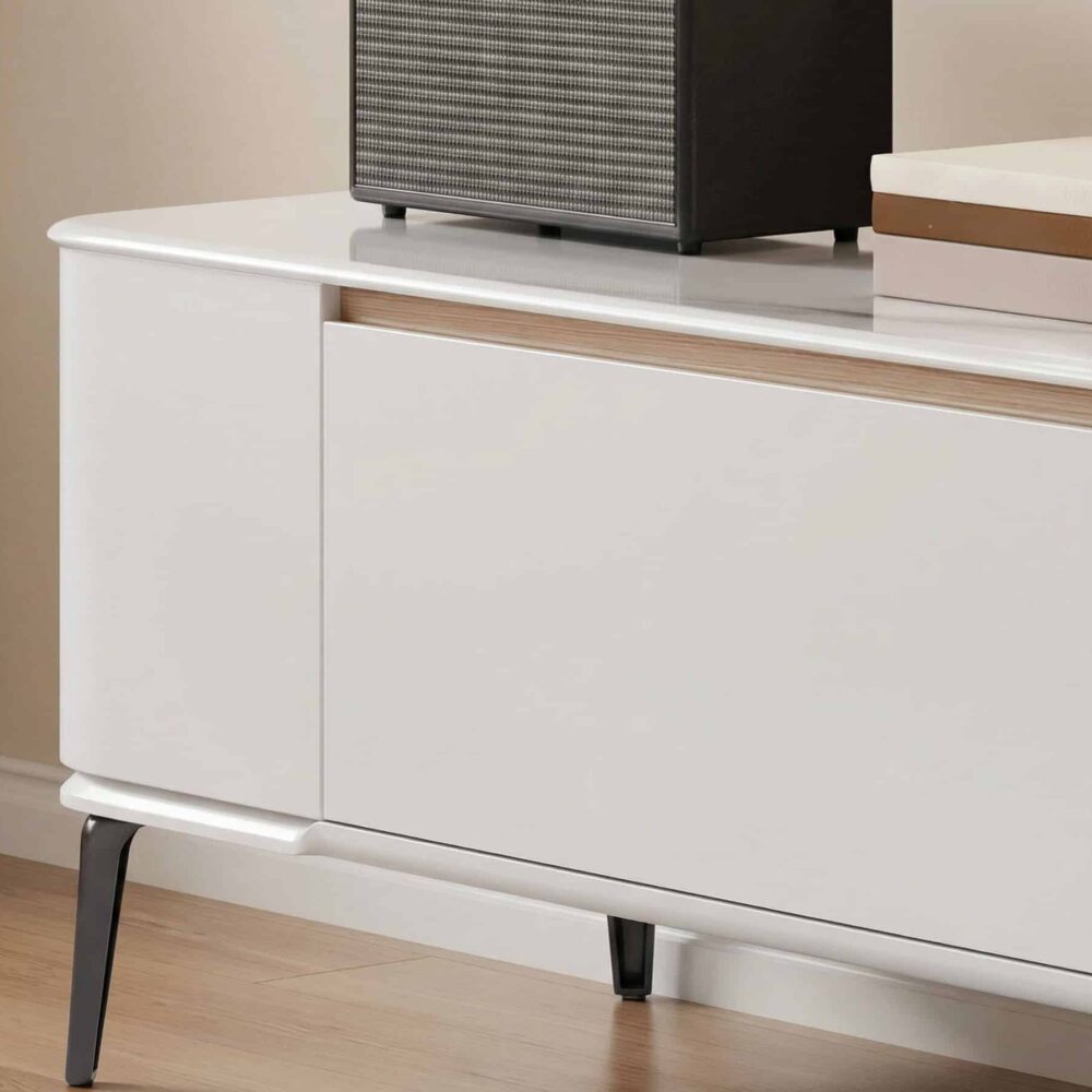 Modern Minimalist White Tv Stand With Storage 8