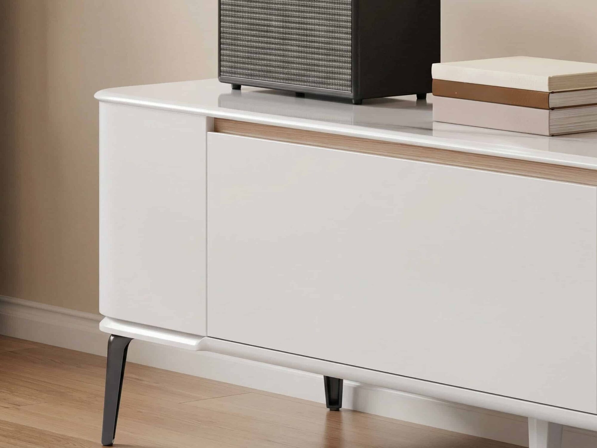 Modern Minimalist White Tv Stand With Storage 8