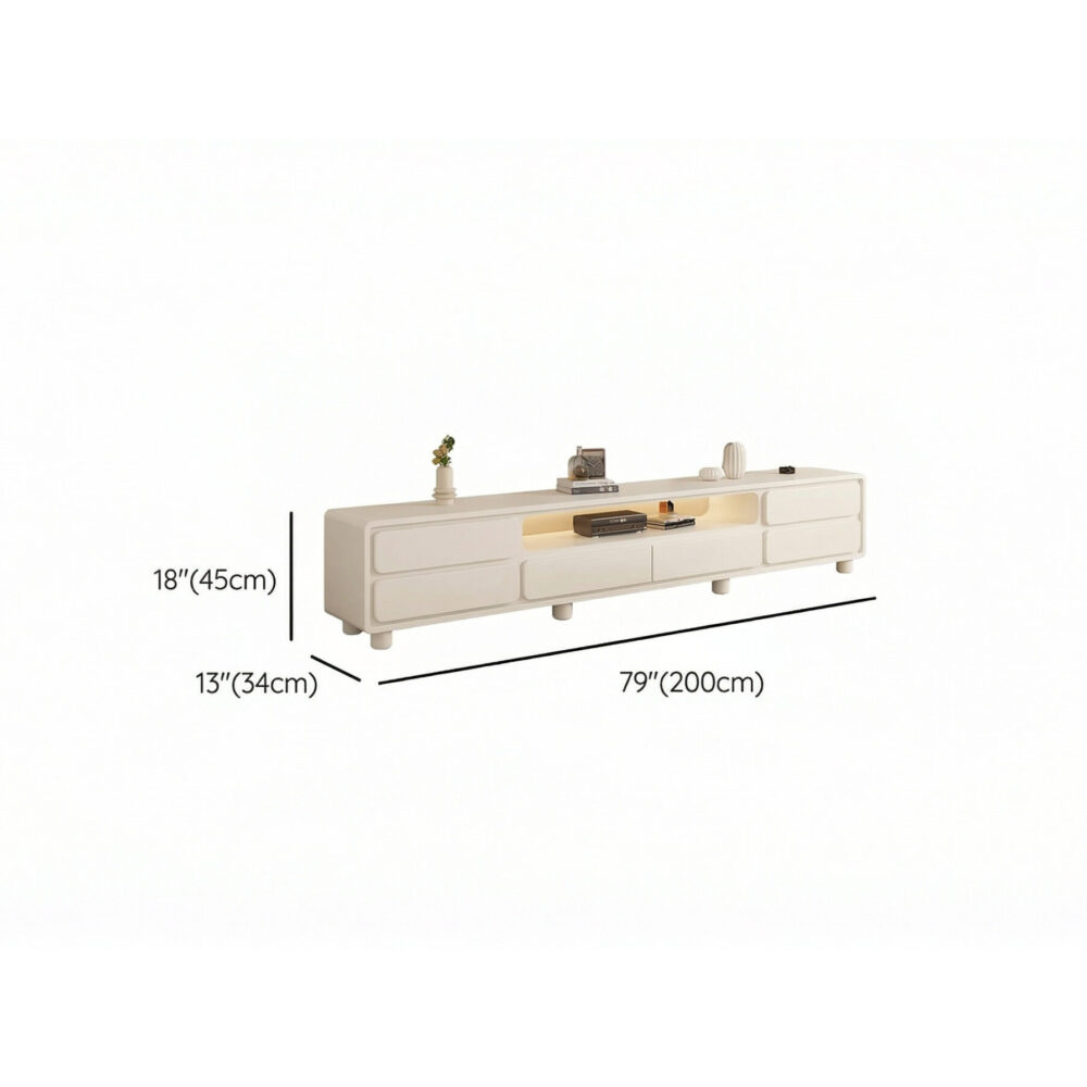 Modern Minimalist White Tv Stand With Storage Drawers 10