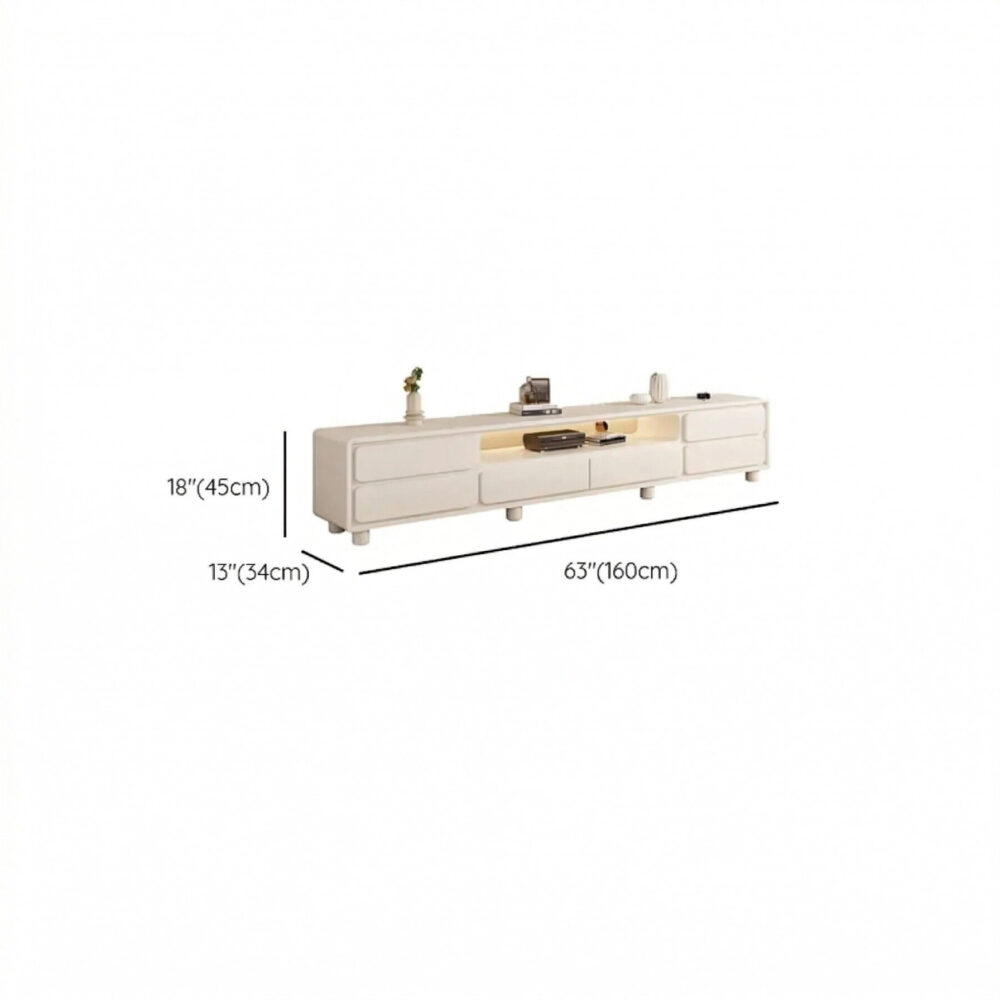Modern Minimalist White Tv Stand With Storage Drawers 11