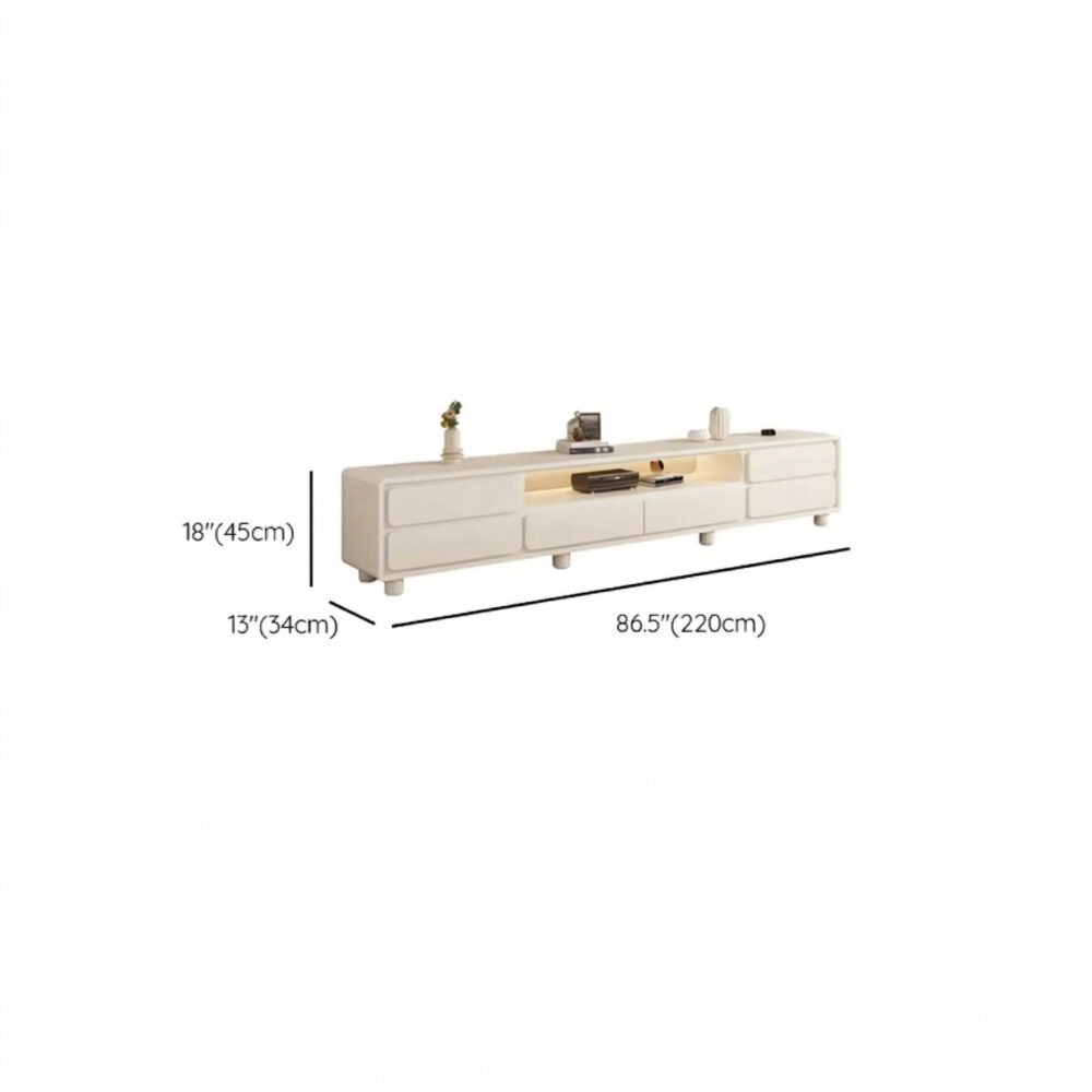 Modern Minimalist White Tv Stand With Storage Drawers 13