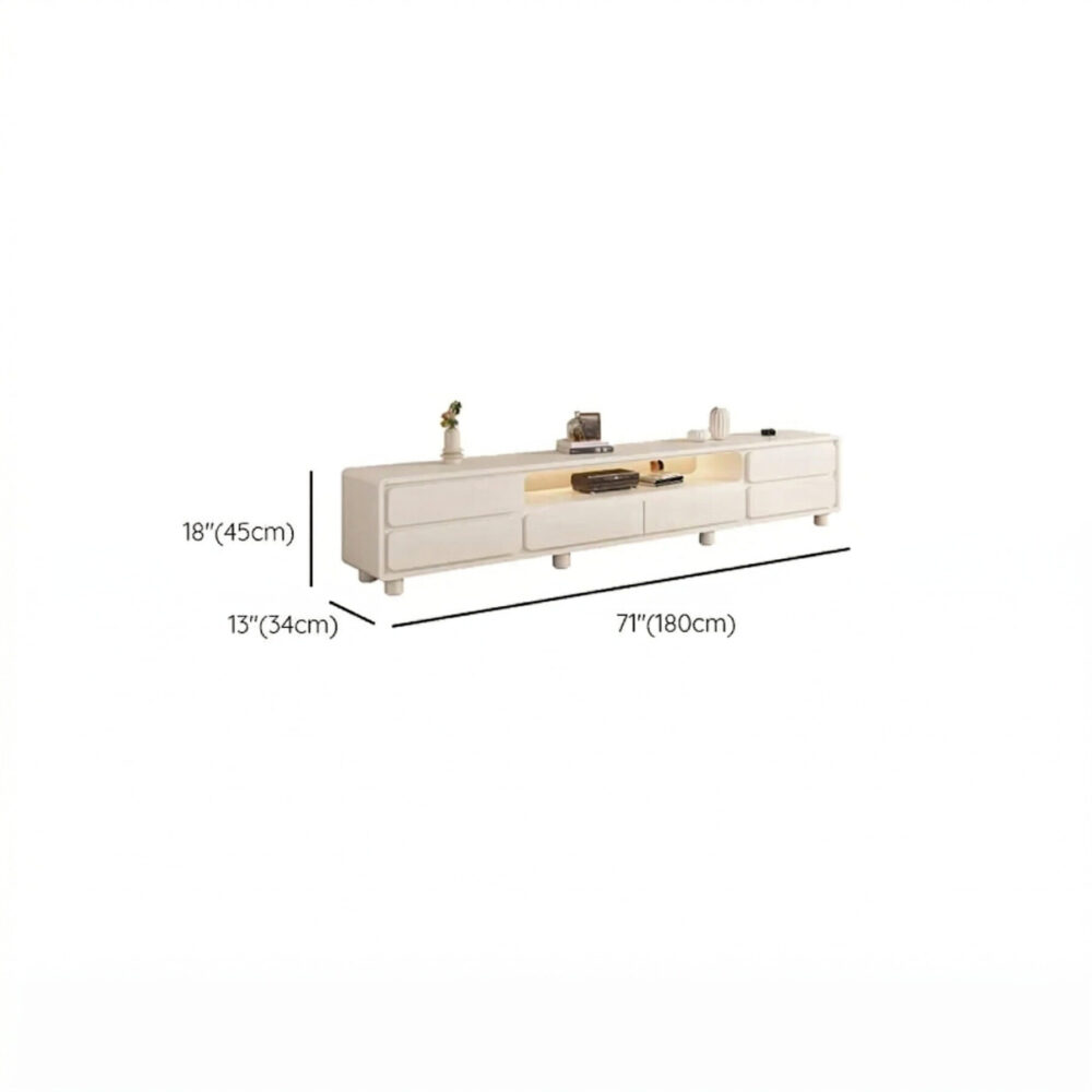 Modern Minimalist White Tv Stand With Storage Drawers 9