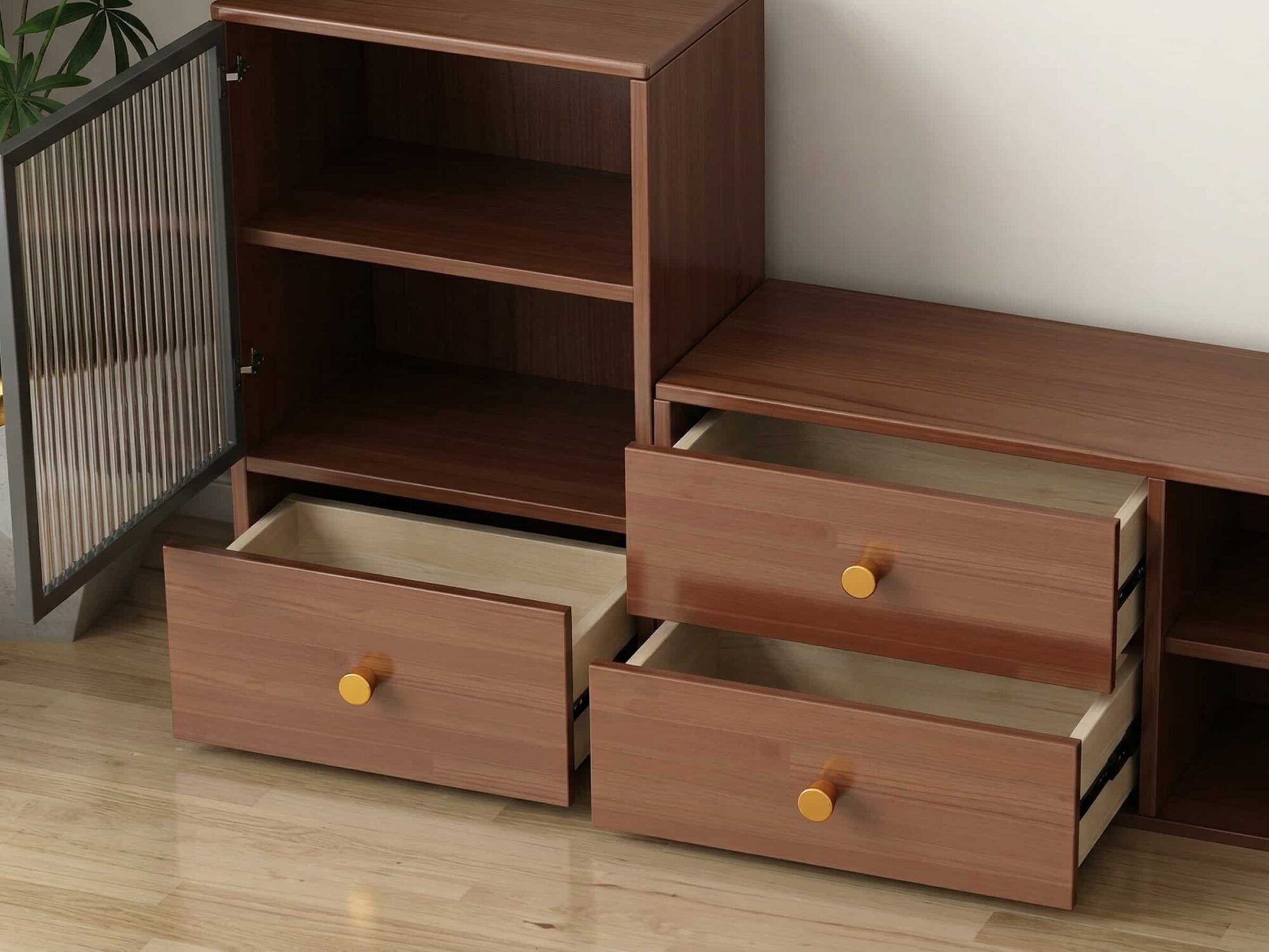 modern-walnut-wood-tv-stand-with-storage-cabinet-11 Modern Walnut Wood Tv Stand With Storage Cabinet 11
