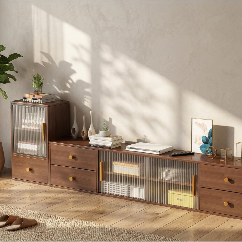 modern-walnut-wood-tv-stand-with-storage-cabinet-8 Modern Walnut Wood Tv Stand With Storage Cabinet 8