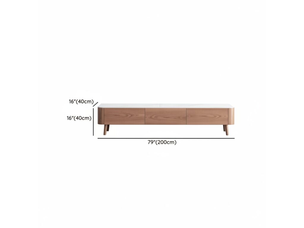Modern Wood Tv Stand With Marble Top And Storage Drawers 11