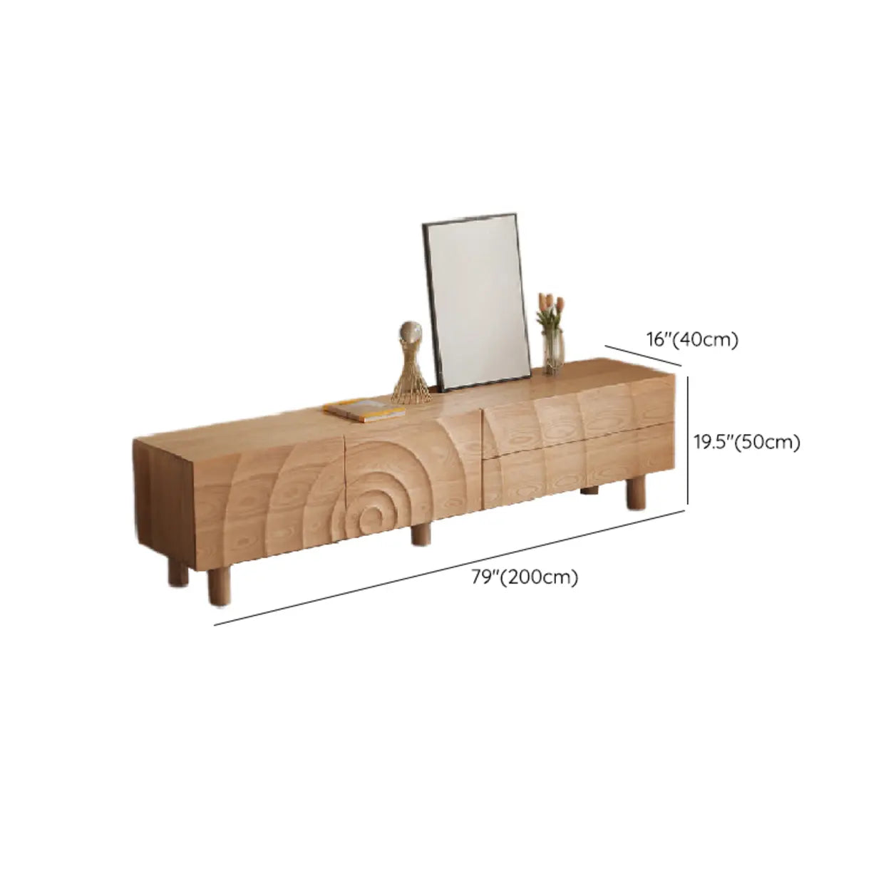 Natural Finish Pine Wood Tv Stand With Cabinet Drawers 14 510f5950 63f7 4c8c Ac27 Dcefa74806fc