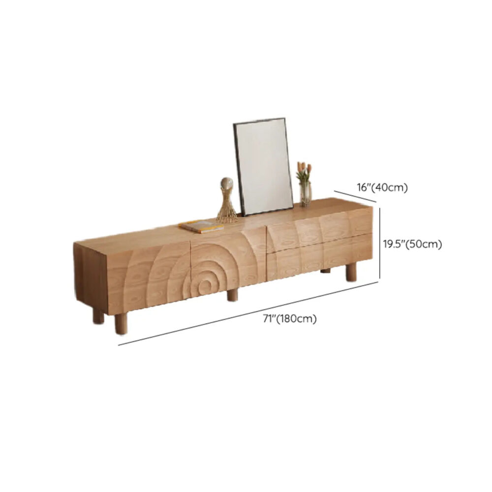Natural Finish Pine Wood Tv Stand With Cabinet Drawers 15 B59107c7 14da 4a12 8525 531f64efe795