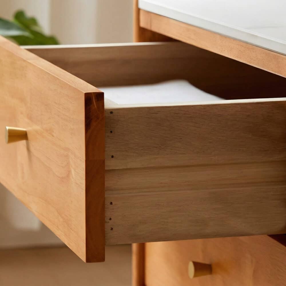 Nut-Brown Wood Drawers Open Storage TV Stand with Legs 相册图 #4 resized