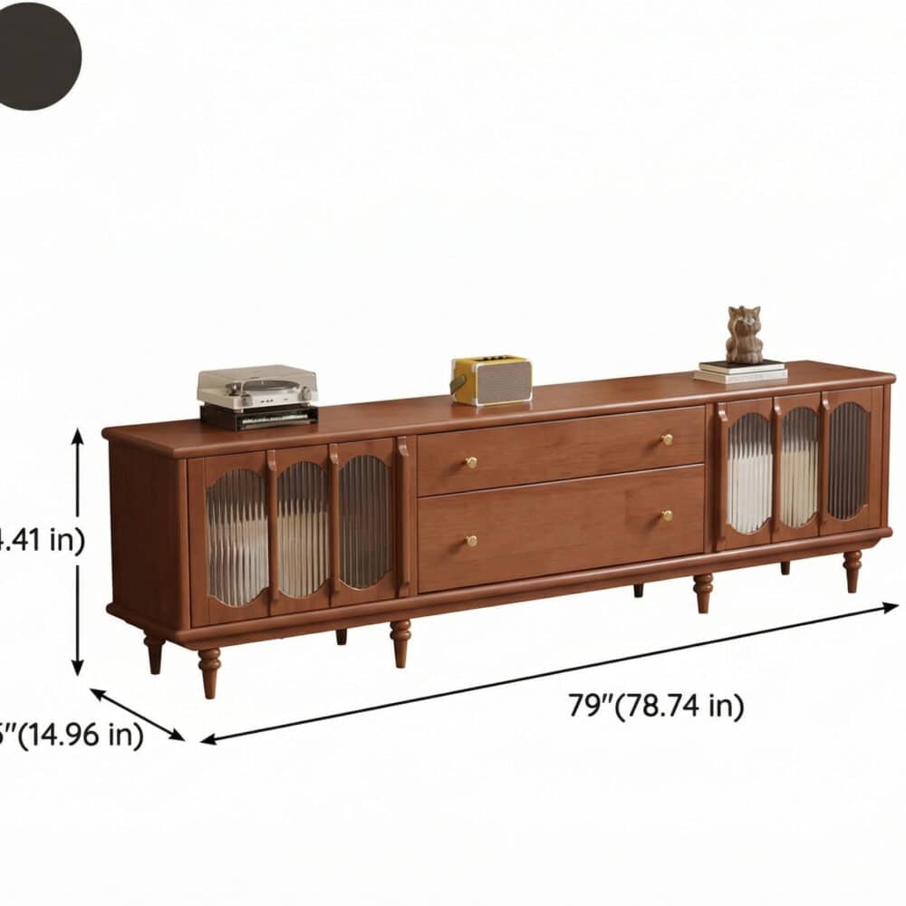 Rustic Black Wood Drawers Cabinet Long TV Stand 相册图 #12 dimensions