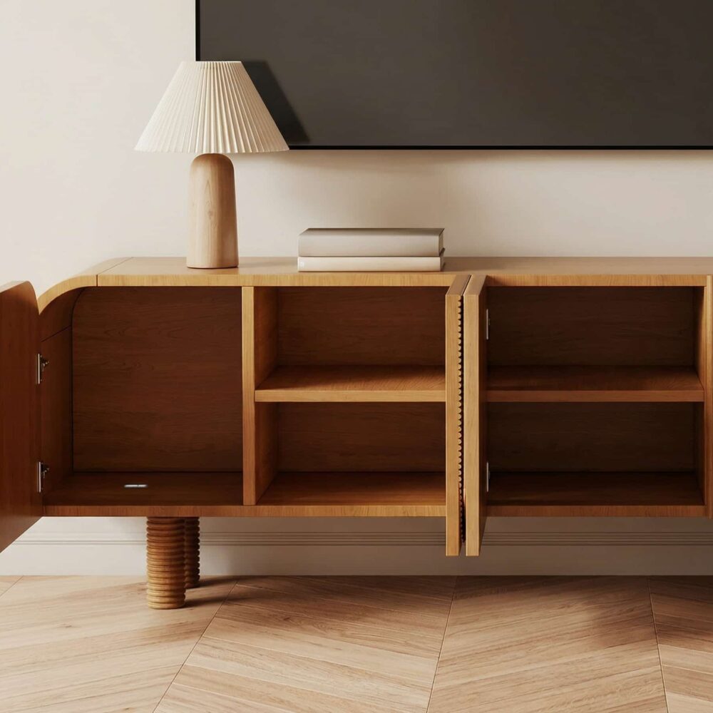 Rustic Brown Wooden Long Curved Tv Stand With Cabinet 4 6f1916cb 4110 45b0 Acb7 Ad2efdd4a08b 1