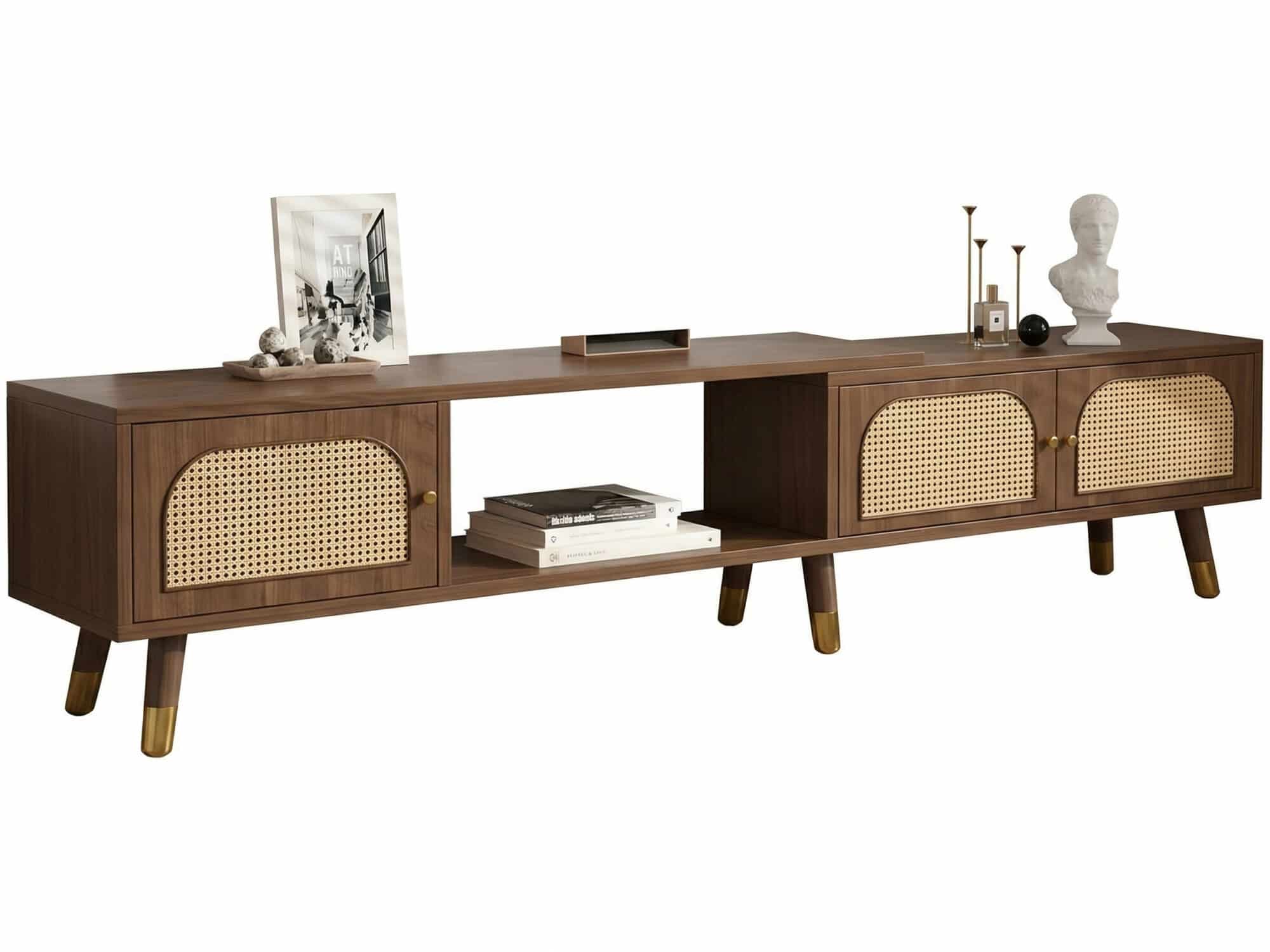 Scandinavian Black Rectangle Shelves Cabinet TV Stand 相册图 #7 resized