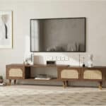 Scandinavian Black Rectangle Shelves Cabinet TV Stand 相册图 #1 scene