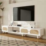 Scandinavian Black Rectangle Shelves Cabinet TV Stand 相册图 #4 scene