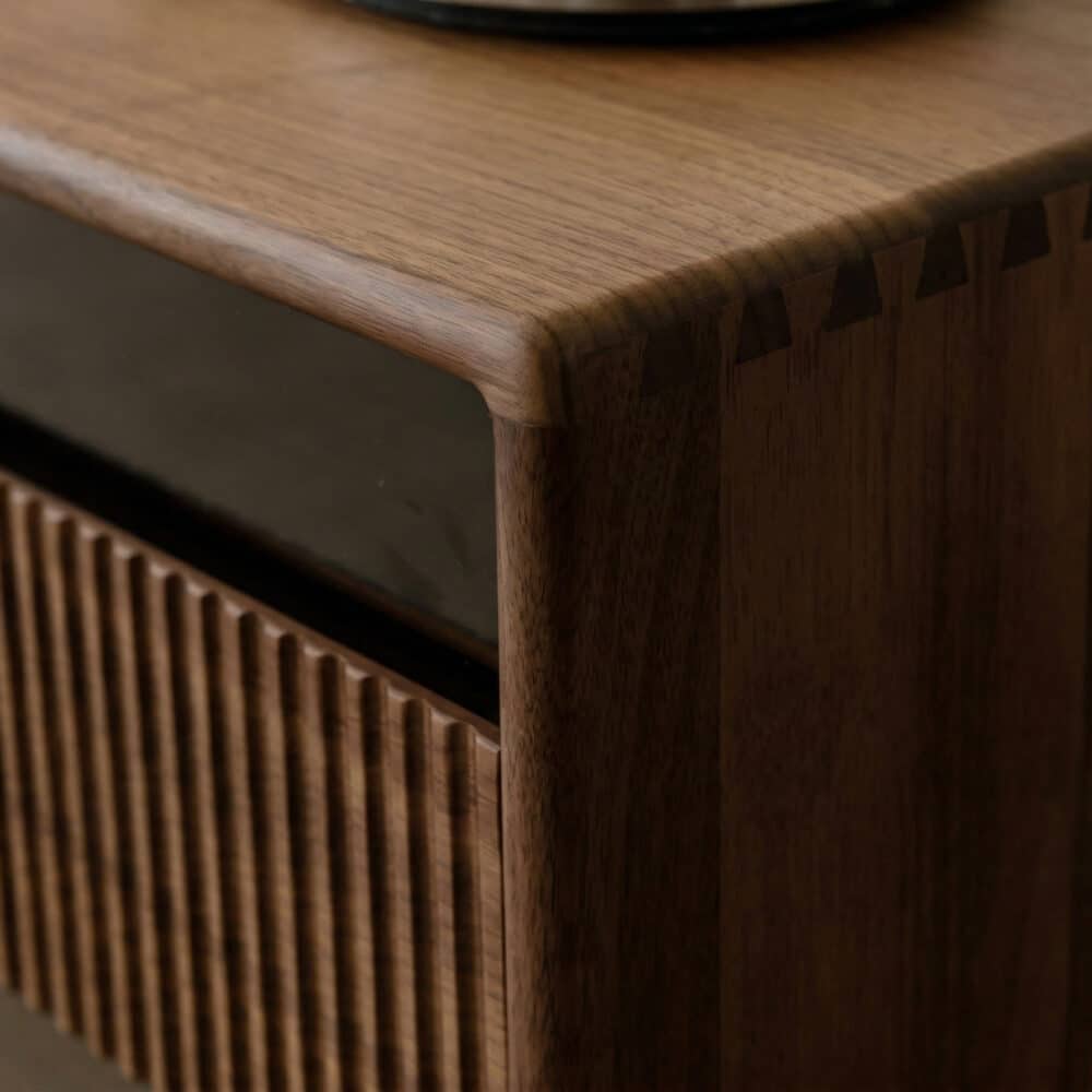 Scandinavian Brown Walnut Long TV Stand with Drawers 相册图 #7 resized