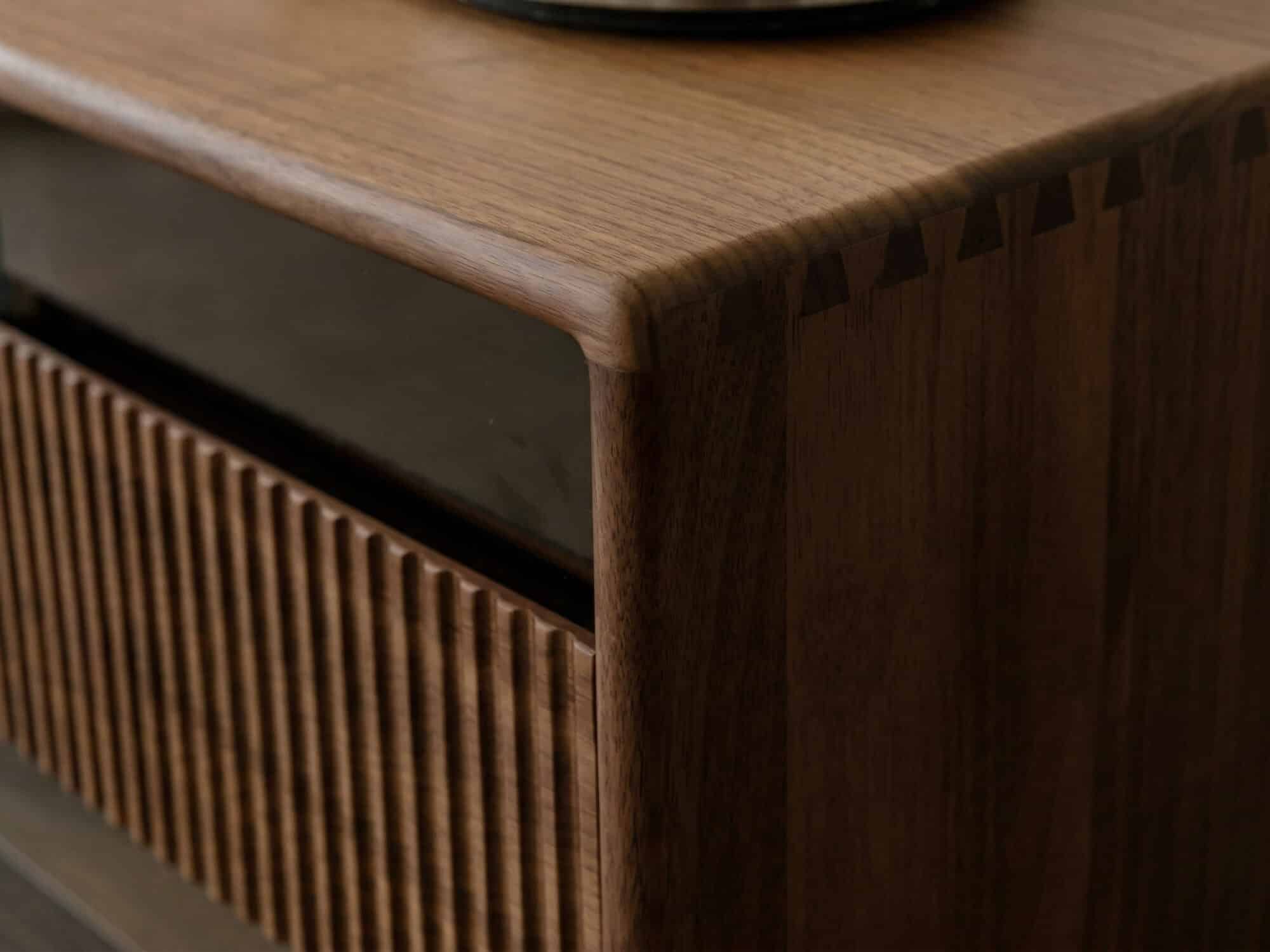 Scandinavian Brown Walnut Long TV Stand with Drawers 相册图 #7 resized