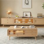Scandinavian Natural Wood Cabinet Drawers Tv Stand 1