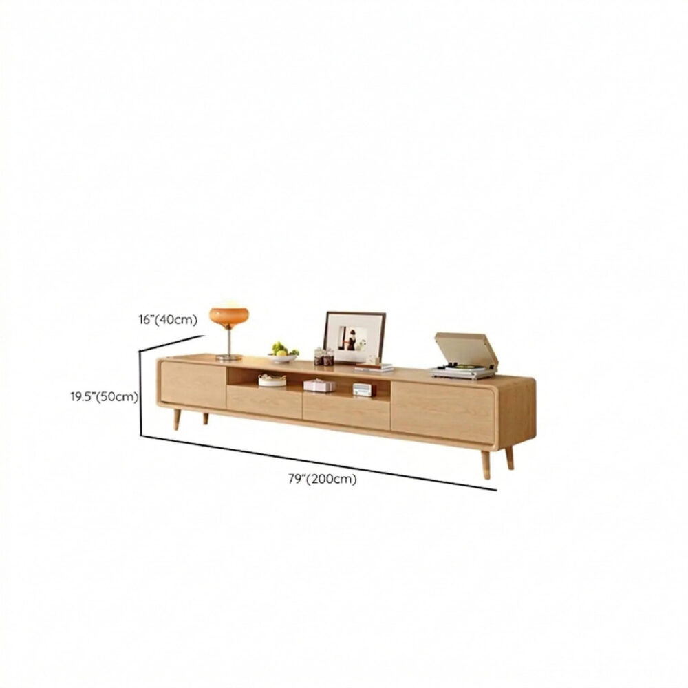 Scandinavian Natural Wood Cabinet Drawers Tv Stand 14