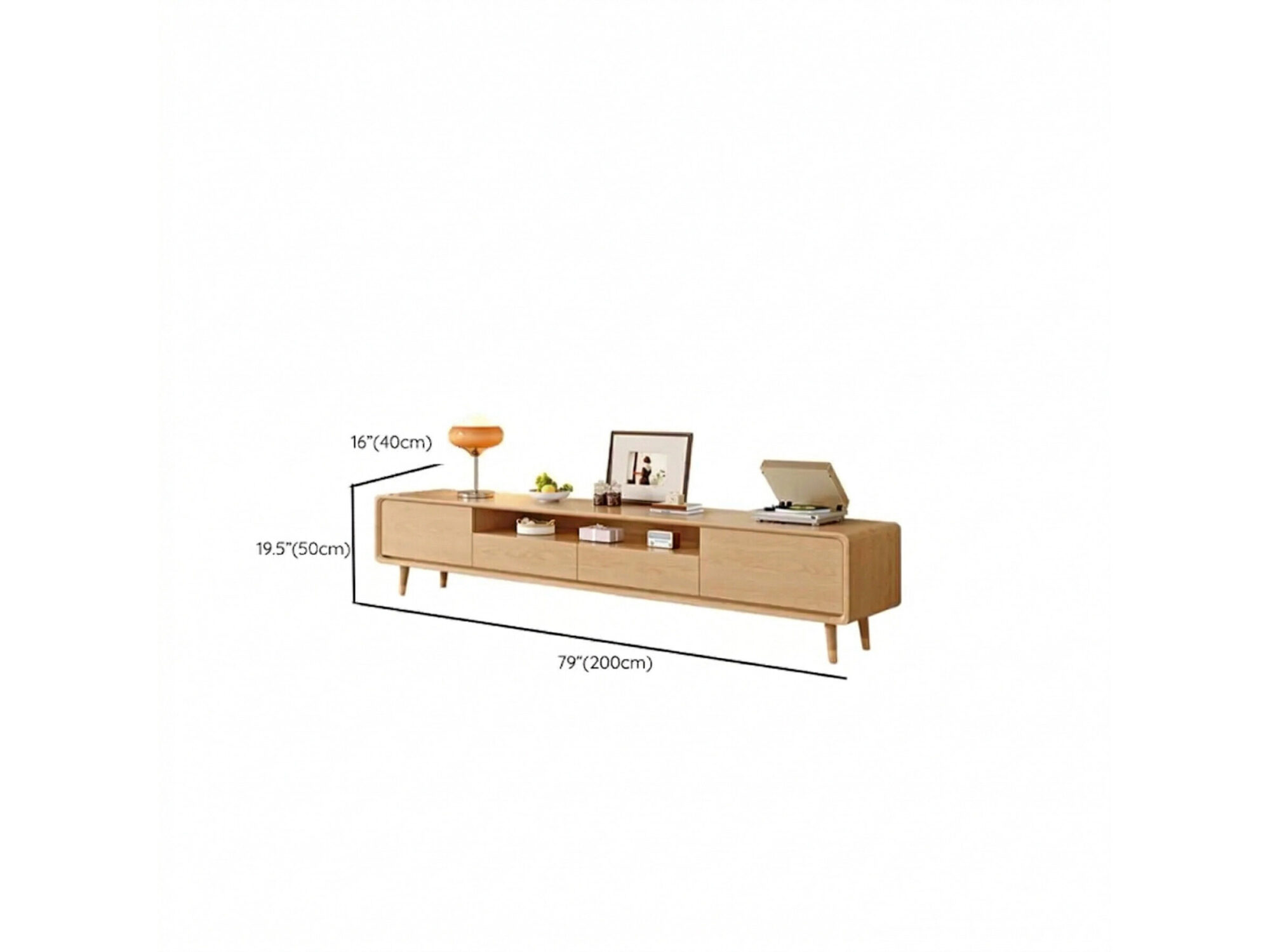 Scandinavian Natural Wood Cabinet Drawers Tv Stand 14